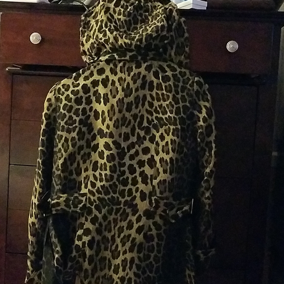 Silk animal print trench coat style jacket size 6 - Picture 7 of 9